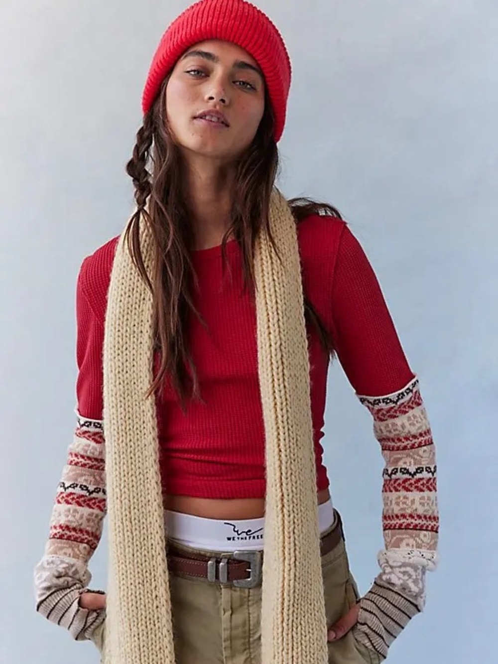 NWT FREE PEOPLE WE THE FREE All In Cuff | Red Sport Combo MSRP $78